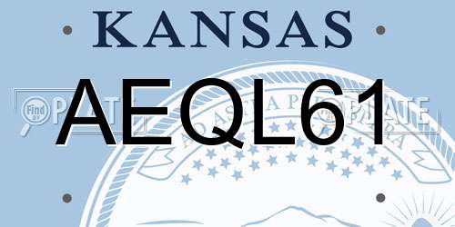 AEQL61 Kansas License Plate