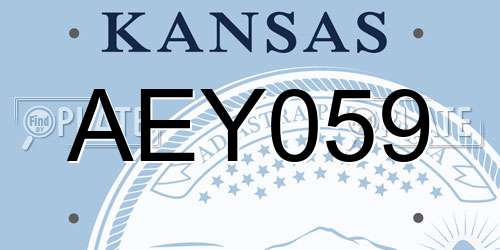 AEY059 Kansas License Plate