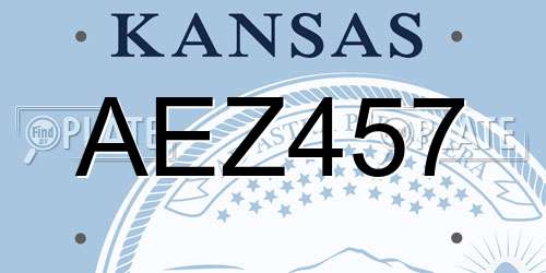 AEZ457 Kansas License Plate