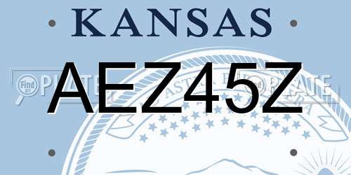 AEZ45Z Kansas License Plate