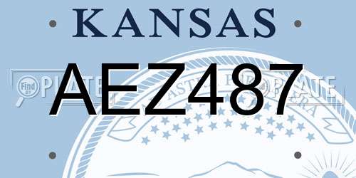 AEZ487 Kansas License Plate