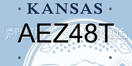 AEZ48T Kansas License Plate