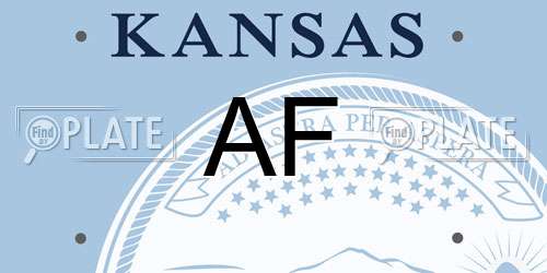 AF Kansas License Plate