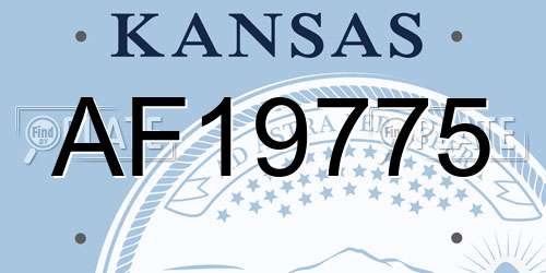 AF19775 Kansas License Plate