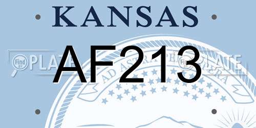 AF213 Kansas License Plate