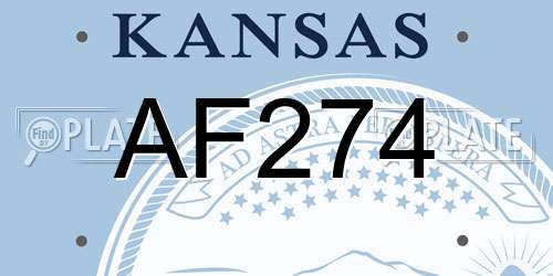 AF274 Kansas License Plate