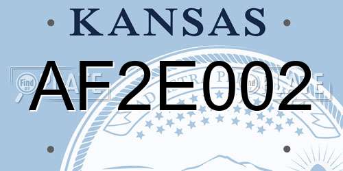 AF2E002 Kansas License Plate