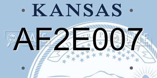 AF2E007 Kansas License Plate