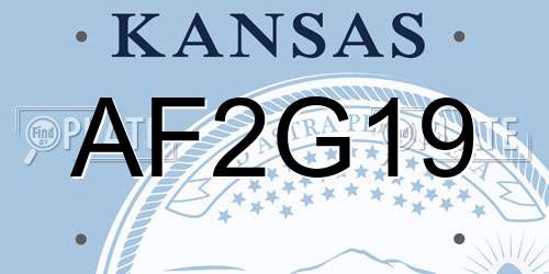 AF2G19 Kansas License Plate