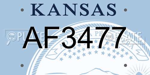AF3477 Kansas License Plate