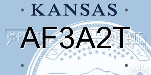 AF3A2T Kansas License Plate