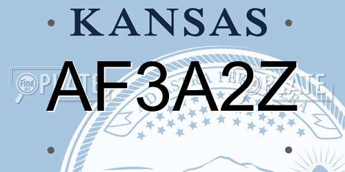 AF3A2Z Kansas License Plate