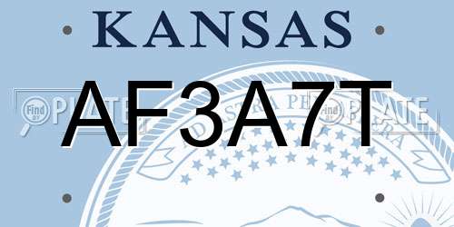 AF3A7T Kansas License Plate