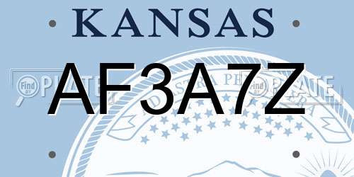 AF3A7Z Kansas License Plate