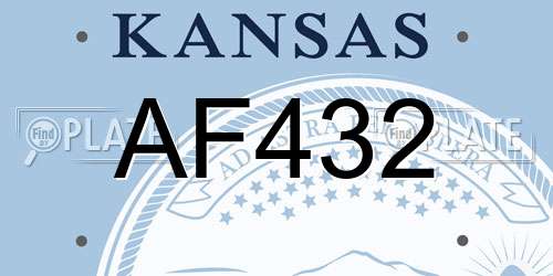 AF432 Kansas License Plate