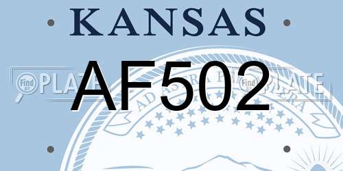 AF502 Kansas License Plate