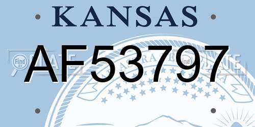 AF53797 Kansas License Plate