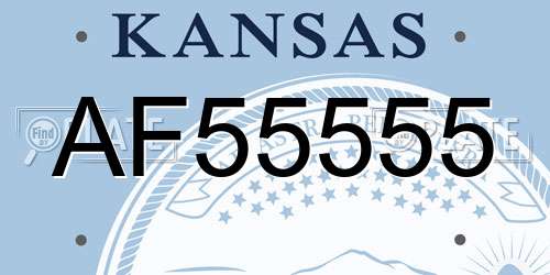 AF55555 Kansas License Plate