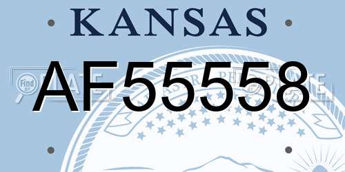 AF55558 Kansas License Plate