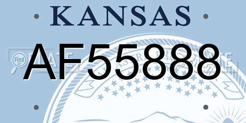 AF55888 Kansas License Plate