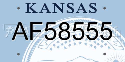 AF58555 Kansas License Plate