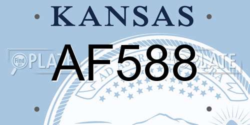 AF588 Kansas License Plate