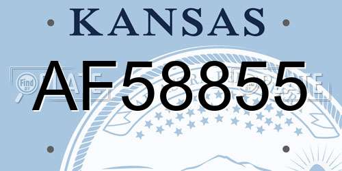 AF58855 Kansas License Plate