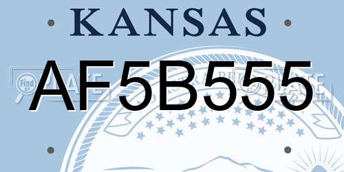 AF5B555 Kansas License Plate