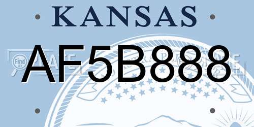 AF5B888 Kansas License Plate