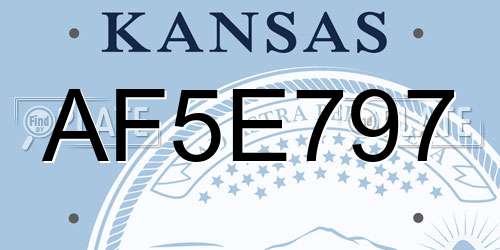 AF5E797 Kansas License Plate