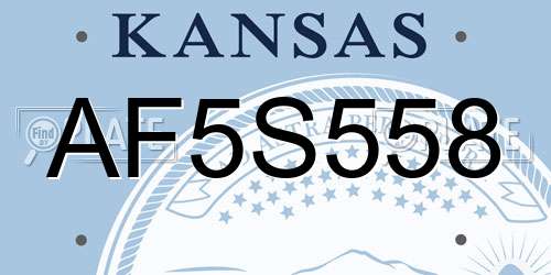 AF5S558 Kansas License Plate