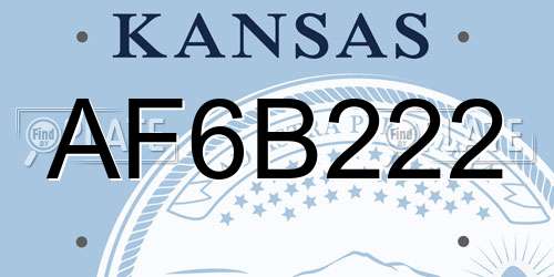 AF6B222 Kansas License Plate