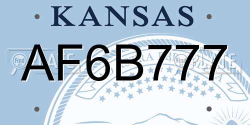 AF6B777 Kansas License Plate
