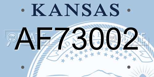 AF73002 Kansas License Plate