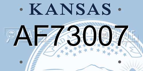 AF73007 Kansas License Plate
