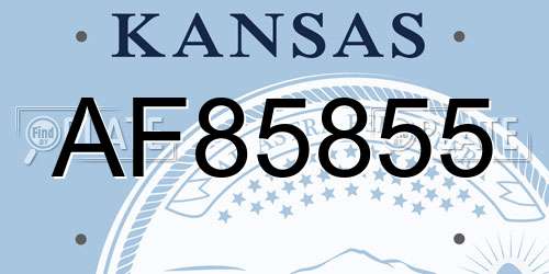 AF85855 Kansas License Plate