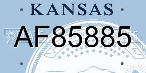 AF85885 Kansas License Plate