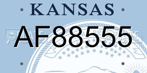 AF88555 Kansas License Plate