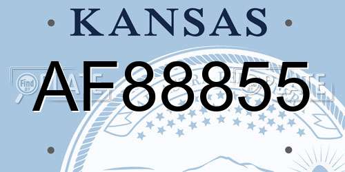 AF88855 Kansas License Plate