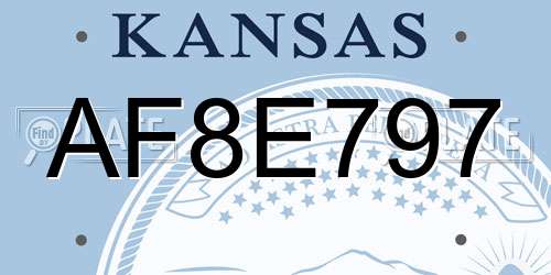 AF8E797 Kansas License Plate