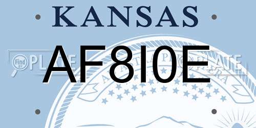 AF8I0E Kansas License Plate