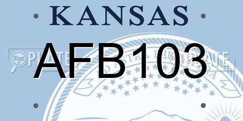 AFB103 Kansas License Plate