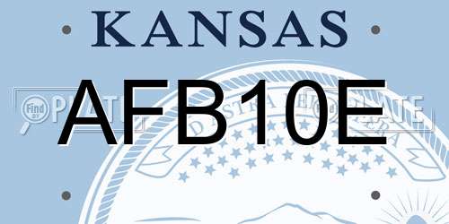 AFB10E Kansas License Plate