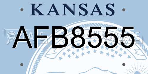 AFB8555 Kansas License Plate