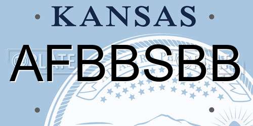 AFBBSBB Kansas License Plate