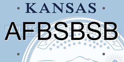 AFBSBSB Kansas License Plate