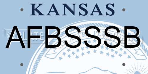 AFBSSSB Kansas License Plate