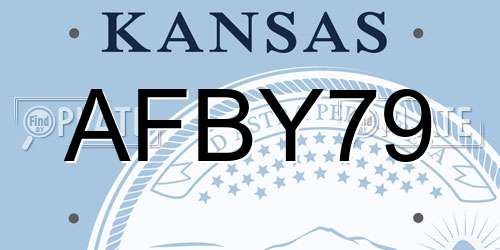 AFBY79 Kansas License Plate
