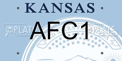 AFC1 Kansas License Plate