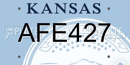 AFE427 Kansas License Plate